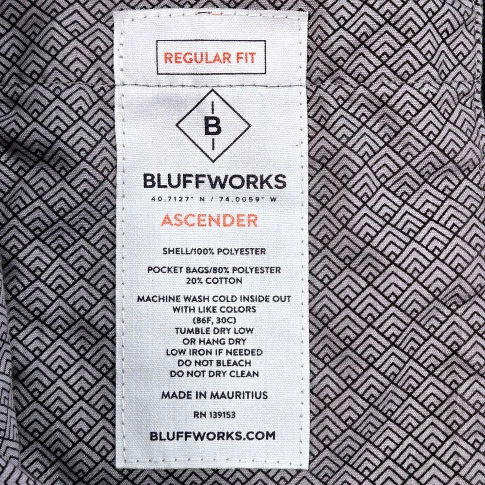 Bluffworks Ascender Pants Men 38x30 Gray Excellent Regular Fit Travel BL-BW107